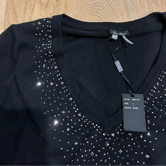 Vida Milano Black Rhinestone Sweater - Picture 5 of 5